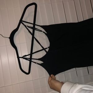 black dress with super cute strappy back
